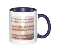 asbwuo Two Tone Color Ceramic Mugs, 11 Oz, Stylish 3D Music Note Colorful Inside Ceramic Coffee Mug Tea Cup, Coffee Cups for Home, Office, and Kitchen | for Microwave