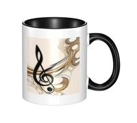 asbwuo Two Tone Color Ceramic Mugs, 11 Oz, Stylish 3D Music Note Colorful Inside Ceramic Coffee Mug Tea Cup, Coffee Cups for Home, Office, and Kitchen | for Microwave