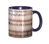 asbwuo Two Tone Color Ceramic Mugs, 11 Oz, Stylish 3D Music Note Colorful Inside Ceramic Coffee Mug Tea Cup, Coffee Cups for Home, Office, and Kitchen | for Microwave