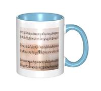 asbwuo Two Tone Color Ceramic Mugs, 11 Oz, Stylish 3D Music Note Colorful Inside Ceramic Coffee Mug Tea Cup, Coffee Cups for Home, Office, and Kitchen | for Microwave