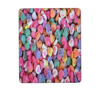 asbwuo Valentine's Day Candy Heart Mouse Pad Square Anti Slip Rubber Base Mouse Pad 7 X 8.6 in