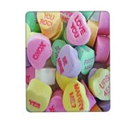 asbwuo Valentine's Day Candy Hearts Mouse Pad Square Anti Slip Rubber Base Mouse Pad 7.9 X 9.5 in