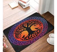 asbwuo Viking Nordic World Tree of Life Door Mat -Dirt Trapping Outdoor Welcome Mats Non-Slip Outdoor Indoor Entrance Low Profile Front Doormat (24x16in)