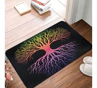 asbwuo Viking Norse Mythology Tree of Life Door Mat -Dirt Trapping Outdoor Welcome Mats Non-Slip Outdoor Indoor Entrance Low Profile Front Doormat (24x16in)
