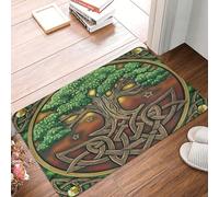 asbwuo Viking Norse Mythology Tree of Life Door Mat -Dirt Trapping Outdoor Welcome Mats Non-Slip Outdoor Indoor Entrance Low Profile Front Doormat (24x16in)