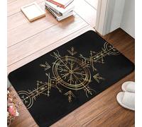 asbwuo Viking Norse Pagan Magic Symbols Door Mat -Dirt Trapping Outdoor Welcome Mats Non-Slip Outdoor Indoor Entrance Low Profile Front Doormat (24x16in)