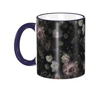 asbwuo Vintage Flowers Blooming Rose Coffee Mug with Handle Tea Cup Mug Drinking Cups Ceramic Reusable Funny Novelty Coffee Mugs Travel Cup Drinkware Accessories for Home Office Cups Gifts 11oz