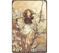 asbwuo Vintage Metal Tin Retro Sign The Blackthorn Fairy Flower Fairies Novelty Bedroom Living Room Home Office Wall Art Decor Metal Tin Sign 8x12 Inch