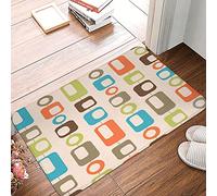 asbwuo Vintage Mid Century Modern Lime Pattern Door Mat -Dirt Trapping Outdoor Welcome Mats Non-Slip Outdoor Indoor Entrance Low Profile Front Doormat (24x16in)