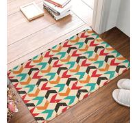 asbwuo Vintage Mid Century Modern Lime Pattern Door Mat -Dirt Trapping Outdoor Welcome Mats Non-Slip Outdoor Indoor Entrance Low Profile Front Doormat (24x16in)