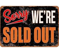 asbwuo Vintage Retro Metal Plaque Sign Sorry Our Garage Home Bar Kitchen Bar Wall Decor Sign Sold Out Metal Tin Sign 8x6 Inch Aluminum Sign for Cafe Bar Bedroom Wall Decorative Art Tin Sign