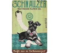 asbwuo Vintage Schnauzer Restroom Paper Co. Est.1972 Soft As A Schnauzer Toilet Paper Tin Sign Farm Bathroom Creative Bathroom Decoration Art for Office Home Restroom Metal Retro Signs 8X12 Inch