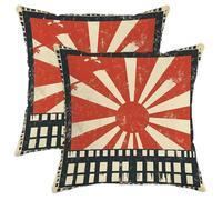 asbwuo Vintage Sunburst Throw Pillow Covers Set of 2, Red and Cream Retro Decorative Cushions, Rustic Home Decor for Sofa Couch Bed, Seasonal Holiday Accents 22x22 Inch