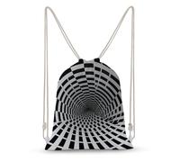 asbwuo Visual Illusion Drawstring Backpack Sport Gym Bags Yoga Shopping Travel Casual Daypacks for Women Men