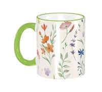 asbwuo Watercolor Floral Flowers Coffee Mug with Handle Tea Cup Mug Drinking Cups Ceramic Reusable Funny Novelty Coffee Mugs Travel Cup Drinkware Accessories for Home Office Cups Gifts 11oz