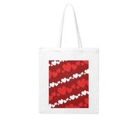 asbwuo White And Red Valentine'S Day Hearts Premium Canvas Tote Bag - Double-Sided Iron-On Design, Lightweight & Sturdy For Shopping, Gym, Beach, Promotions