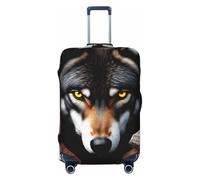 asbwuo Wolf Breakthrough Wall Art Luggage Cover Elastic Washable Protector Anti-Scratch Travel Suitcase Covers with Concealed Zipper for 18-32 Inch Luggage X-Large