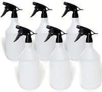 ASC - 6pcs 1L Spray Bottles - With Adjustable Nozzle, Frost Resistant Material & Measurement Marking - Perfect for Cleaning, Gardening, Water & Liquids - 1000ml / 1 Litre - Translucent Bottle, White