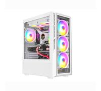 ASC Gaming PC Tower: AMD Ryzen 5 5500, 16GB RAM, 1TB+256GB SSD, GT730 2GB Graphics, Windows 11, White RGB 6 Fan Glass Gaming Case.