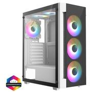 ASC Gaming PC Tower - Intel Core i3 2nd Gen, 8GB RAM, 500GB+256GB SSD, GT730 4GB, WIN 11, White 6 Fan RGB