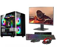 ASC Intel Core i7 Gaming PC Bundle • GT1030 2GB GPU • 8GB RAM • 512GB SSD + 500GB HDD • 22" Monitor • RGB Case Black 5 Fan • WiFi • Windows 11 • 500W 80+ PSU - High-Performance Desktop Computer