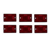 ASC Maypole Red Rectangle Reflector Screw or Stick Trailer Caravan Gatepost Set of 6