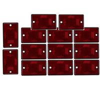 ASC Maypole Red Rectangle Reflector Screw/Stick Trailer Caravan Gatepost Set of 10