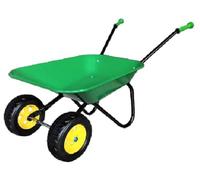 ASC New Child Kids Twin Wheel Wheelbarrow - Green/Black - Toy, Play, Farm, Garden