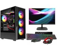 ASC TECHNOLOGY Gaming PC Desktop Computer Bundle, i7-3770 3.90GHz, 16GB RAM, GT 730 2GB, 256GB SSD + 1TB HDD, 500W 80+ PSU, Black 6 Fan RGB Case, WiFi, Windows 11, 22" Monitor