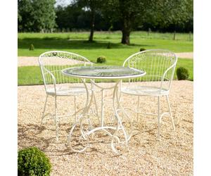 Ascalon Design Ltd Blaisdon Bistro Set 3pc with Glass in Cream Ascalon Design Ltd Cream
