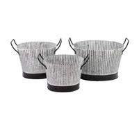 Ascalon Design Ltd Ribbed Planter (Set of 3) - Antique Galv in Grey Ascalon Design Ltd Grey