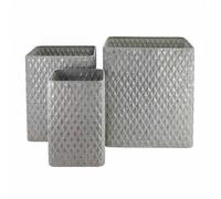 Ascalon Design Ltd Square Diamond Planter - Set of 3 - L44 x W44 x H49 cm in Grey Ascalon Design Ltd Grey