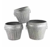 Ascalon Design Ltd Urn Planter - Set of 3 - L43 x W43 x H37.5 cm - Antique Galvanized in Grey Ascalon Design Ltd Grey
