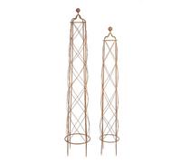 Ascalon Design Ltd Wirework Obelisk Plant Support (Set of 2) - Metal - Dark Rust in Brown Ascalon Design Ltd Brown