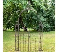Ascalon Design Ltd Woodland Gates with Arch - L147 x W22 x H254 cm - Rusty in Brown Ascalon Design Ltd Brown