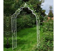 Ascalon Design Vintage Metal Garden Rose Arch - Aged Cream 240Cm High X 38Cm Deep X 118Cm Wide