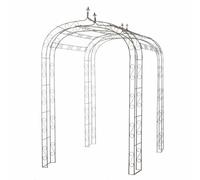 Ascalon Fl-De-Lys Arch Tunnel - L240 X W145 X H240 Cm - Rusty Iron