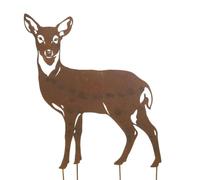 Ascalon Large Core-Ten Rusty Metal Doe Deer Garden Ornament Figurine 73cm High x 57cm Wide
