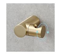 ASCDAP Shower Head Holder, Adjustable Handheld Brass Shower Bracket, Wall Mounted Round Shower Wand Holder, Punch Hole Installation, Brushed Gold