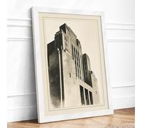 Ascendant Art Deco Framed Wall Art Print A4 (29.7×21cm) White, Wall Decor for Living Room, Bedroom, Office & Home, Ready to Hang, Art Gift