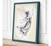 Ascending Angel Minimalist Canvas Wall Art Print 18x12 Inch (46 x 30 cm)