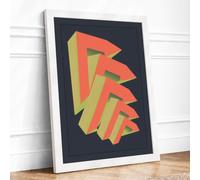 Ascending Arrows Geometric Framed Wall Art Print A1 (84.1×59.4cm) White, Wall Decor for Living Room, Bedroom, Office & Home, Ready to Hang, Art Gift