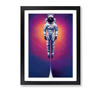 Ascending Astronaut Framed Print | A3 Black Framed Wall Art | Ready to Hang | Modern Space Picture | Living Room Bedroom Lounge Office