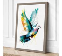 Ascending Dove Modern Canvas Wall Art Print 18x12 Inch (46 x 30 cm)