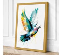 Ascending Dove Modern Canvas Wall Art Print 18x12 Inch (46 x 30 cm)