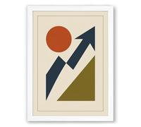 Ascending Forms Geometric Framed Wall Art Print A4 (29.7×21cm) White, Wall Decor for Living Room, Bedroom, Office & Home, Ready to Hang, Art Gift