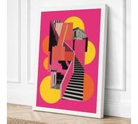 Ascending Progress Geometric Canvas Wall Art Print 18x12 Inch