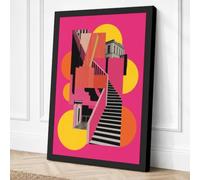 Ascending Progress Geometric Canvas Wall Art Print 30x20 Inch