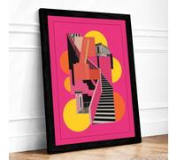 Ascending Progress Geometric Framed Wall Art Print A1 Black