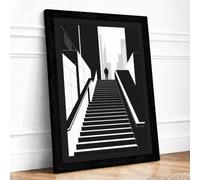 Ascending the City Industrial Framed Wall Art Print A3 (42×29.7cm) Black, Wall Decor for Living Room, Bedroom, Office & Home, Ready to Hang, Art Gift